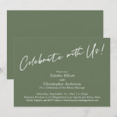 Invitation Célébrez avec Nous Écriture Manuscrite Simple Vert (Devant / Derrière)