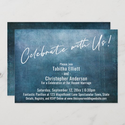 Invitation Célébrez avec Nous Écriture Manuscrite sur Fond Gr (Devant / Derrière)