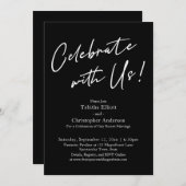 Invitation Célébrez avec Nous Écriture Simple Noir (Devant / Derrière)