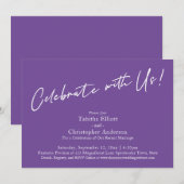 Invitation Célébrez avec Nous Écriture Simple Violet (Devant / Derrière)