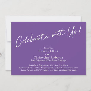 Invitation Célébrez avec Nous Écriture Simple Violet