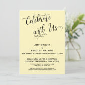 Invitation Célébrez avec nous Élégant Jaune Réception uniquem (Debout devant)