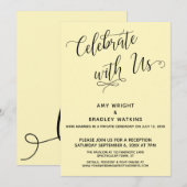 Invitation Célébrez avec nous Élégant Jaune Réception uniquem (Devant / Derrière)