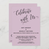 Invitation Célébrez avec nous Elegant Light Mauve Réception (Devant / Derrière)