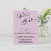 Invitation Célébrez avec nous Elegant Light Mauve Réception (Debout devant)