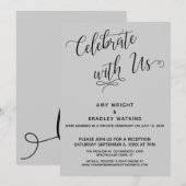 Invitation Célébrez avec nous Élégant Réception seulement en  (Devant / Derrière)