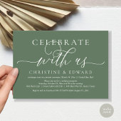 Invitation Célébrez avec nous, Elopement Party, Sage Green