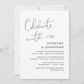 Invitation Célébrez avec nous, évasion de mariage moderne (Devant)