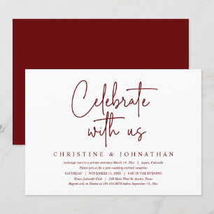 Invitation Célébrez avec nous, Fête de Fuite de Noces