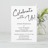 Invitation "Célébrez avec nous !" Fête de mariage moderne et  (Debout devant)