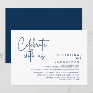 Invitation Célébrez avec nous, fête d'élopement de mariage po