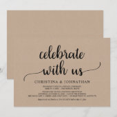 Invitation Célébrez avec nous, fuite amoureuse Brown Kraft (Devant / Derrière)