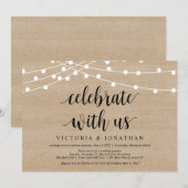 Invitation Célébrez avec nous, Guirlande Lumineuse, Mariage I (Devant / Derrière)