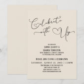 Invitation Célébrez avec nous Jolie réception de crème seulem (Devant / Derrière)