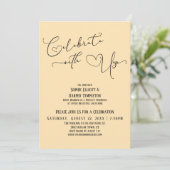 Invitation Célébrez avec nous Jolie réception Peach Seulement (Debout devant)