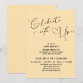 Invitation Célébrez avec nous Jolie réception Peach Seulement (Devant / Derrière)