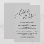 Invitation Célébrez avec Nous Jolies écritures Gris Clair (Devant / Derrière)