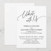 Invitation Célébrez avec Nous Jolies écritures Noir & Blanc (Devant / Derrière)