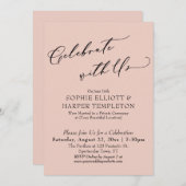 Invitation Célébrez avec nous la réception rose pâle (Devant / Derrière)