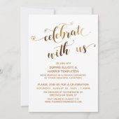 Invitation Célébrez avec nous l'or Célébration post-mariage (Devant)