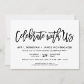 Invitation Célébrez avec nous Mariage de typographie de pince (Devant)