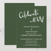 Invitation "Célébrez avec nous !" Mariage décontracté et cham (Devant / Derrière)