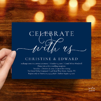 Invitation Célébrez avec nous, Mariage Élégant et Intime