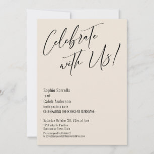 Invitation Célébrez avec nous ! Mariage Élégant et Moderne