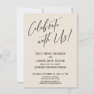 Invitation Célébrez avec nous ! Mariage Élégant et Moderne