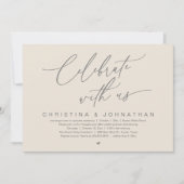 Invitation Célébrez Avec Nous Mariage Elopement Diner Party (Devant)