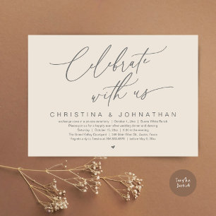 Invitation Célébrez Avec Nous Mariage Elopement Diner Party