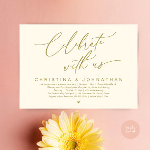 Invitation Célébrez Avec Nous Mariage Elopement Diner Party