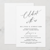 Invitation Célébrez avec nous, Mariage en fuite moderne (Devant / Derrière)
