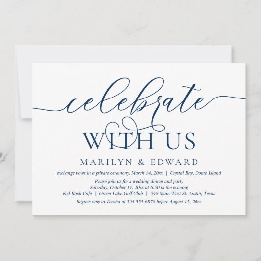 Invitation Célébrez avec nous, Mariage Fuite de Cérémonie de (Devant)