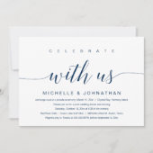 Invitation Célébrez avec nous, Mariage Intime, Bleu Nuit (Devant)