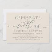 Invitation Célébrez avec nous, Mariage Intime, Crème et Gris (Devant)
