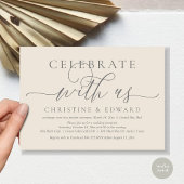 Invitation Célébrez avec nous, Mariage Intime, Crème et Gris