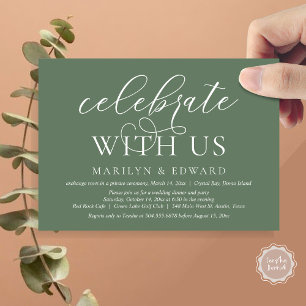 Invitation Célébrez avec nous, Mariage Intime et Fête