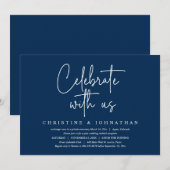 Invitation Célébrez avec nous, Mariage Intime, Nuit  (Devant / Derrière)