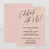 Invitation Célébrez avec nous ! Mariage Moderne aux Teintes R (Devant / Derrière)