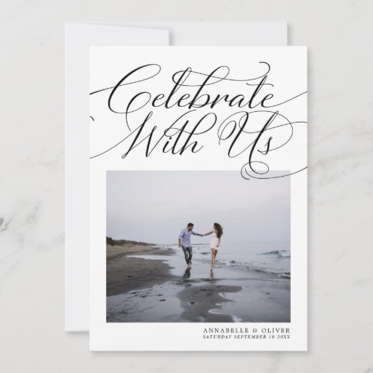 Invitation Célébrez avec nous| Mariage photo élégant Invitati (Devant)