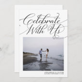 Invitation Célébrez avec nous| Mariage photo élégant Invitati (Devant / Derrière)