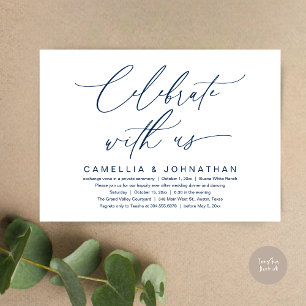 Invitation Célébrez avec nous, Mariage romantique Diner Party