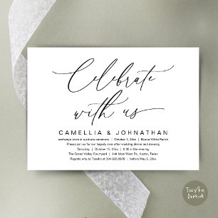 Invitation Célébrez avec nous, Mariage romantique Diner Party