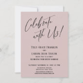 Invitation Célébrez avec nous ! Mariage Rose Poussiéreuse Mod (Devant)