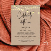 Invitation Célébrez avec nous, mariage rustique et fuguitive