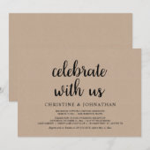 Invitation Célébrez avec nous, Mariage Rustique Fuite de la M (Devant / Derrière)