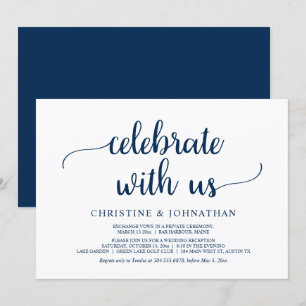 Invitation Célébrez avec nous, Mariage Rustique Fuite de Noce