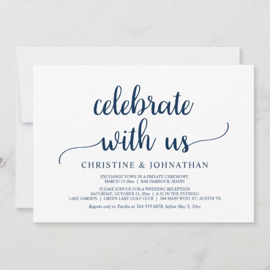 Invitation Célébrez avec nous, Mariage Rustique Fuite de Noce (Devant)