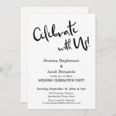 Invitation "Célébrez avec nous !" Mariage Simple et Décontrac (Devant / Derrière)